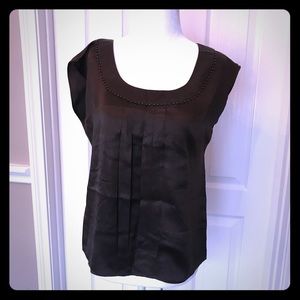 Brown 100% silk Talbots Top